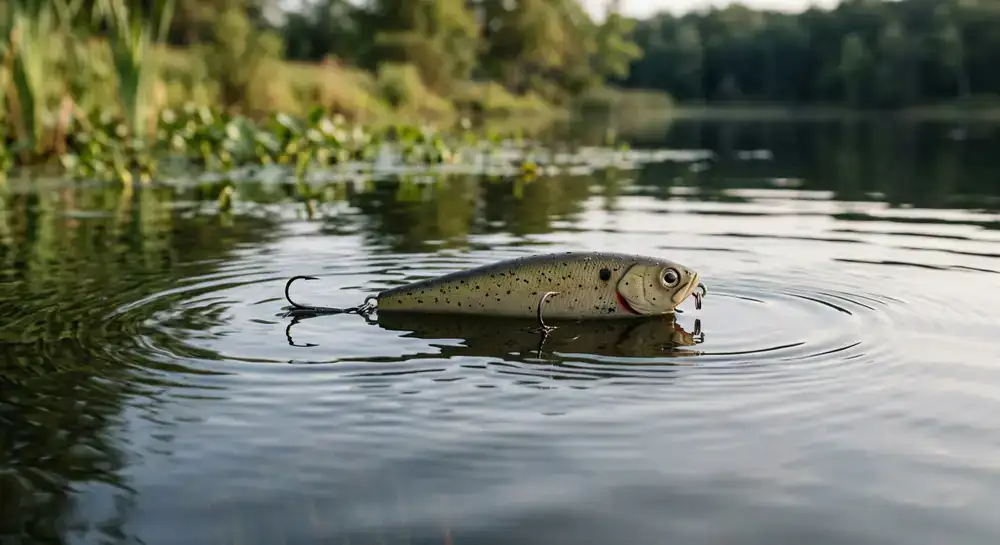 Surface lure on water