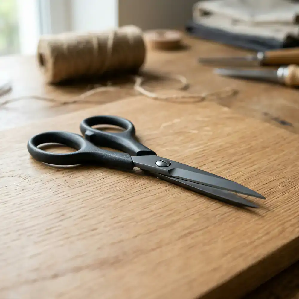 Compact braid cutting scissors