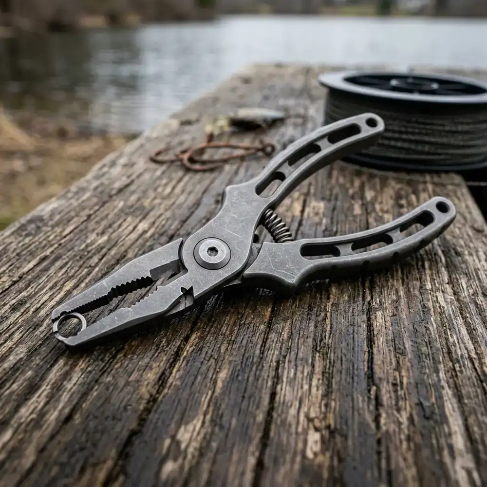 Rugged titanium fishing pliers